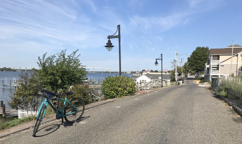 Road and bicycle on Solomon's Island